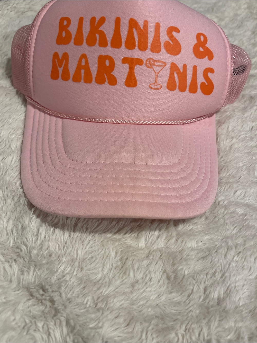 Bikinis and martinis Otto Trucker Hat Pink